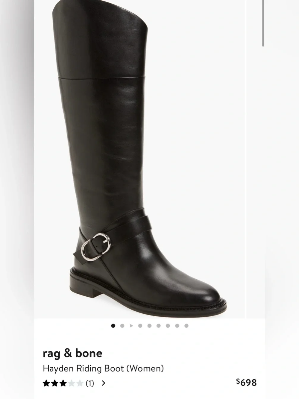rag & bone Black Leather Over-the-Knee Riding Boots